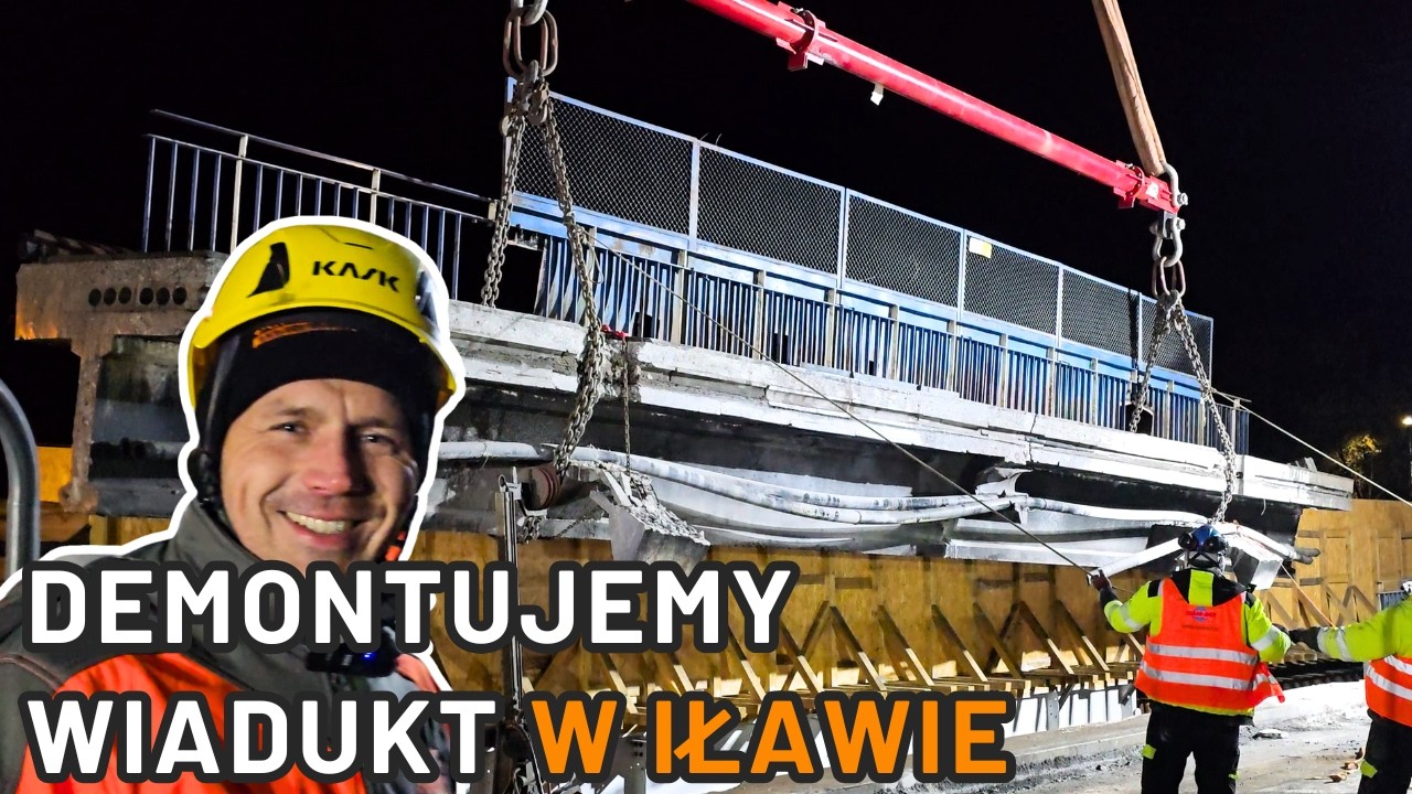 Demontaż wiaduktu w środku miasta dźwigiem 800 ton | Pozdrowienia z Iławy!