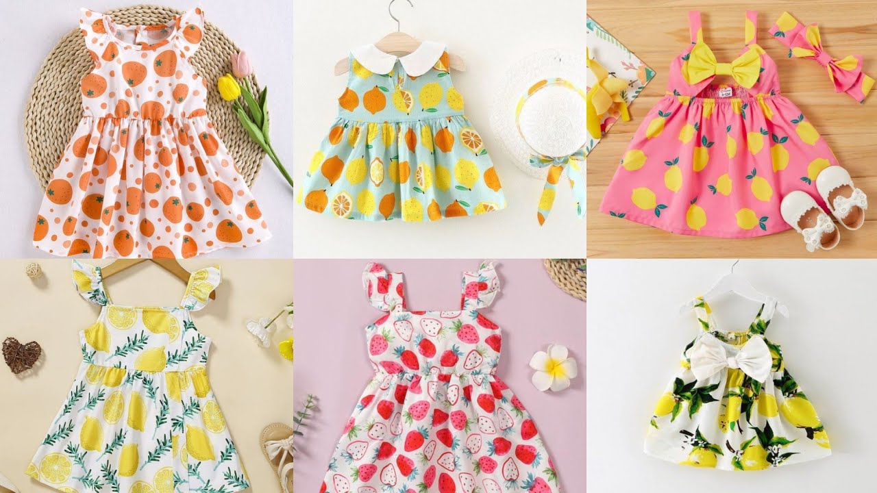 #latest kids fruit printed dresses designs ideas / baby girls frocks designs #shaguftacollection