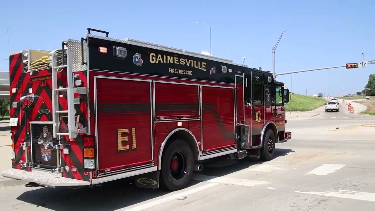Gainesville Fire Department Engine 1 and Cooke County EMS Medic 1 responding to a Fall.