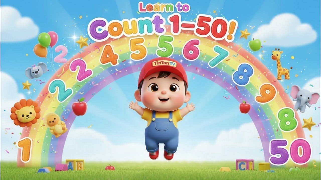 Learn to Count 1 to 50! 🌈 Fun Counting Songs for Kids | Numbers Song Compilation | TinTon TV