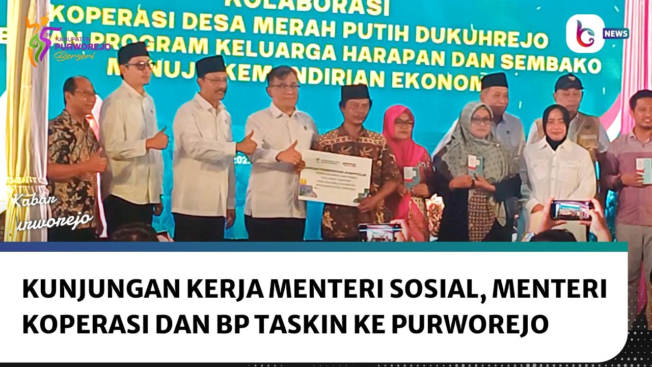 Menteri Sosial, Menteri Koperasi dan BP Taskin, Lakukan Kunjungan Kerja ke Purworejo