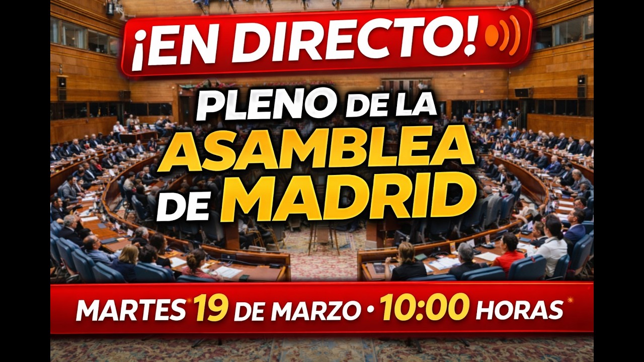 🔴 EN DIRECTO | Pleno de la Asamblea de Madrid: debate clave y máxima tensión política