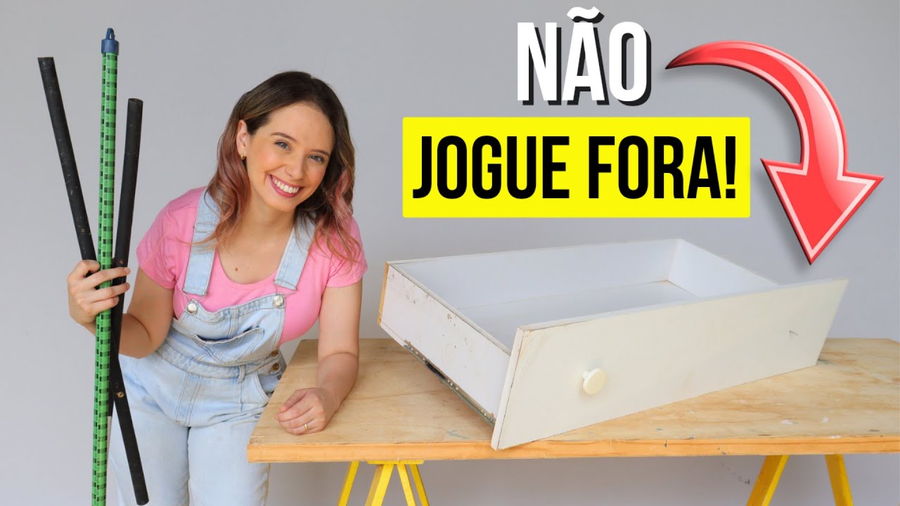 FIZ um MÓVEL INCRÍVEL com GAVETAS VELHAS e CABOS DE VASSOURAS! VEM VER COMO FICOU! DO LIXO AO LUXO!