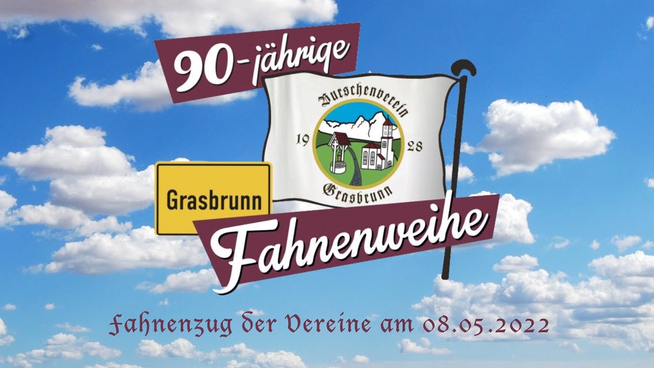 Fahnenzug der Vereine anlässlich der Fahnenweihe in Grasbrunn 2022