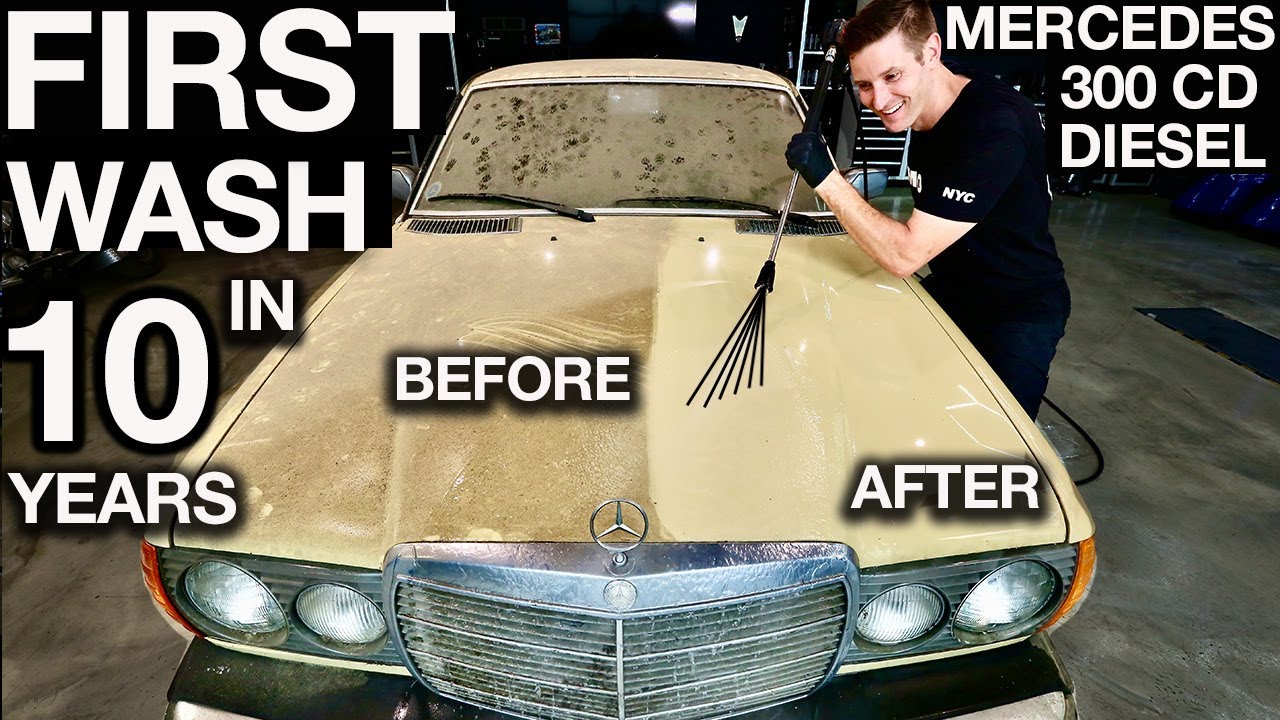 Первая мойка за 10 лет: разборка и распродажа дизельного Mercedes 300CD после аварии!