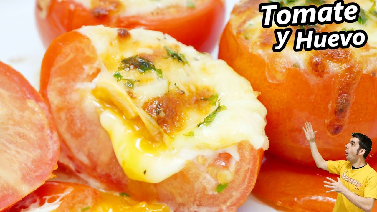 Simplemente pon UN HUEVO EN UN TOMATE y se sorprenderás! 😍🍅😋Receta deliciosa de tomates rellenos!