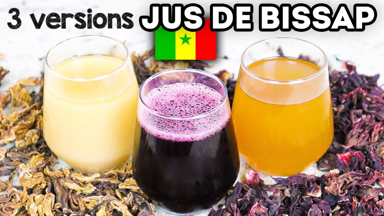 Comment faire du JUS de BISSAP ROUGE et BLANC [3 versions] (JUS D'ANANAS et COROSSOL)