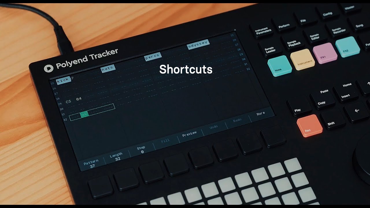 Polyend Tracker Tutorial - Shortcuts