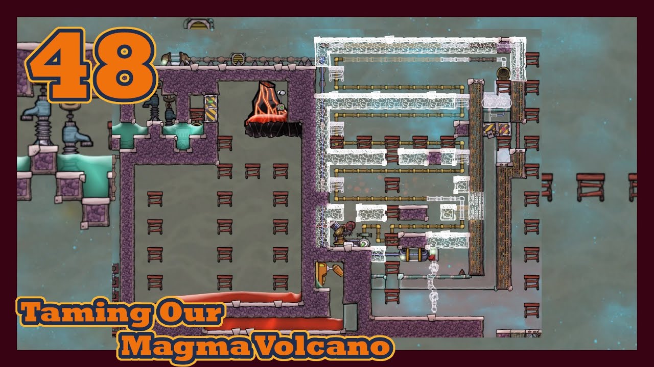 Taming Our Magma Volcano | 48 | Oxygen Not Included | ONI Redux | All Achievements
