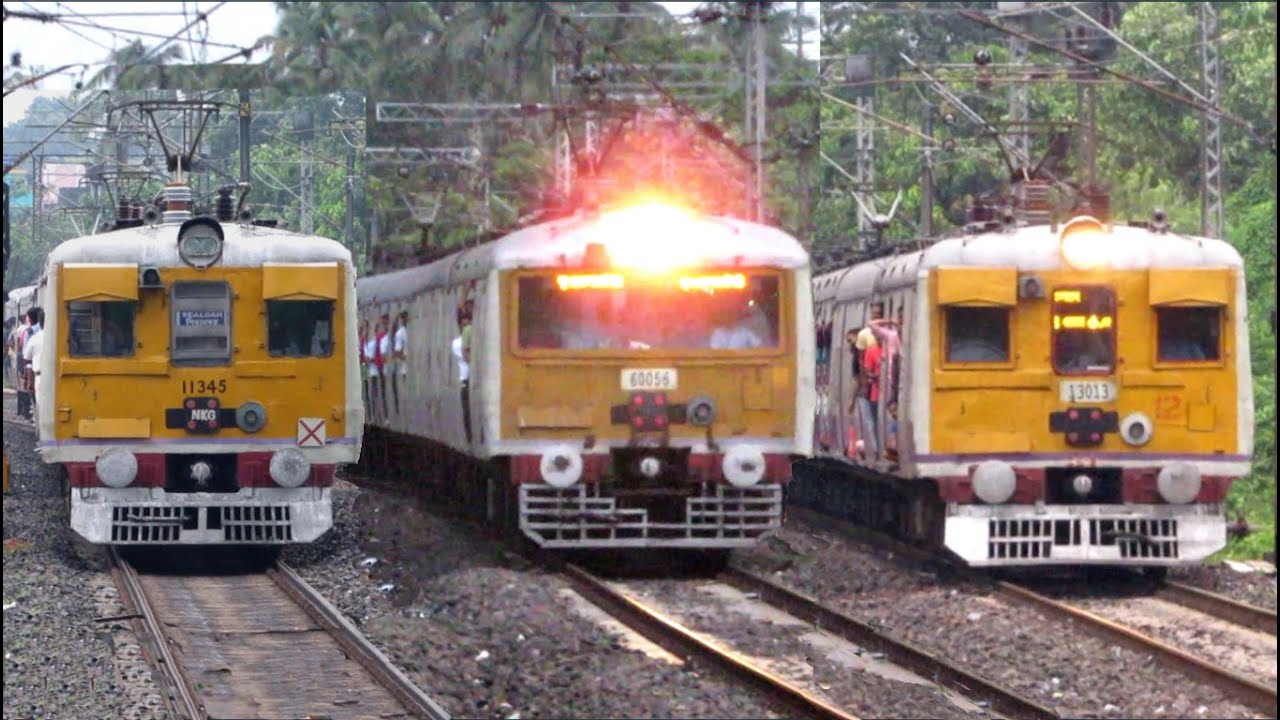 [10 in 1] Amazing multicolored EMU local trains arriving & departing Palta Station I Kolkata Trains