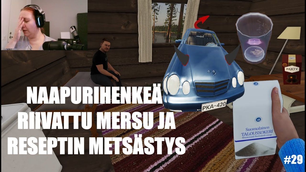 Naapurihenkeä, riivattu mersu ja reseptin epätoivoinen metsästys - Finnish cottage simulator