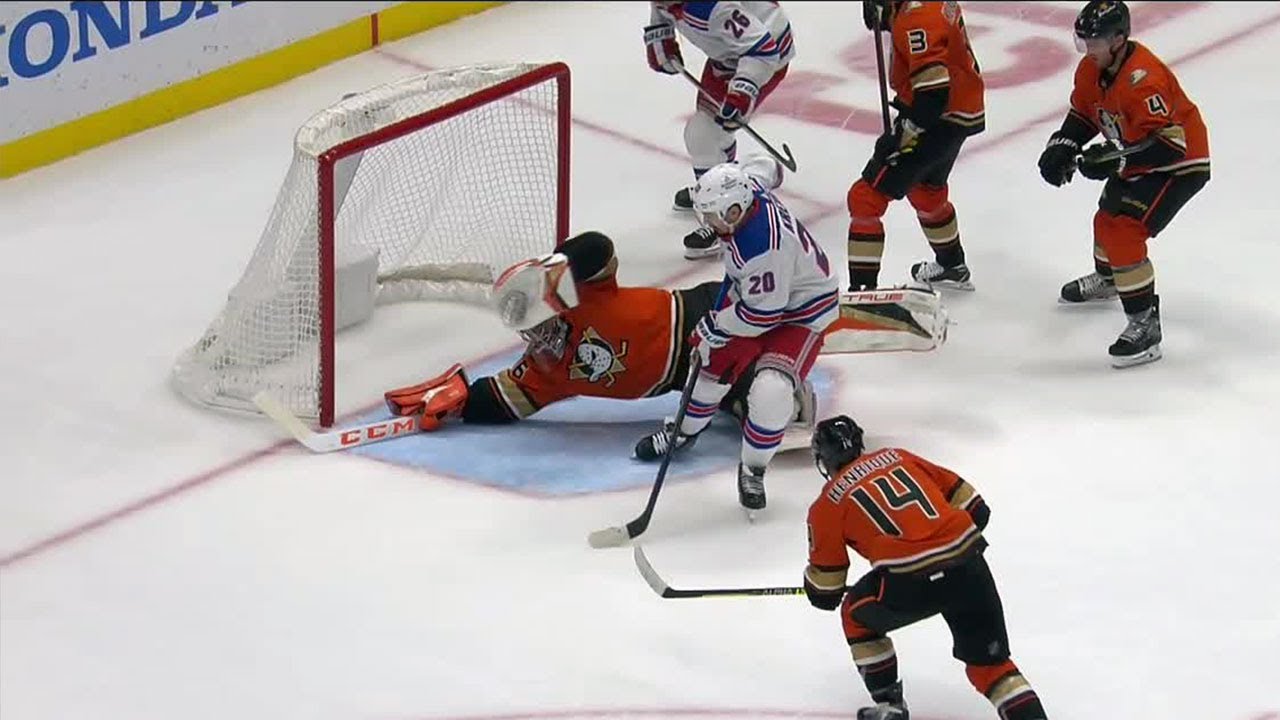 Gibson provides 2 spectacular saves in the 1st