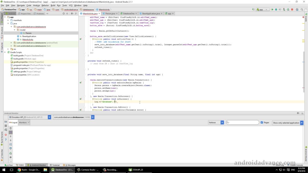 Android Database Tutorial (1/3) - RealmDB  (alternative to SQLite)