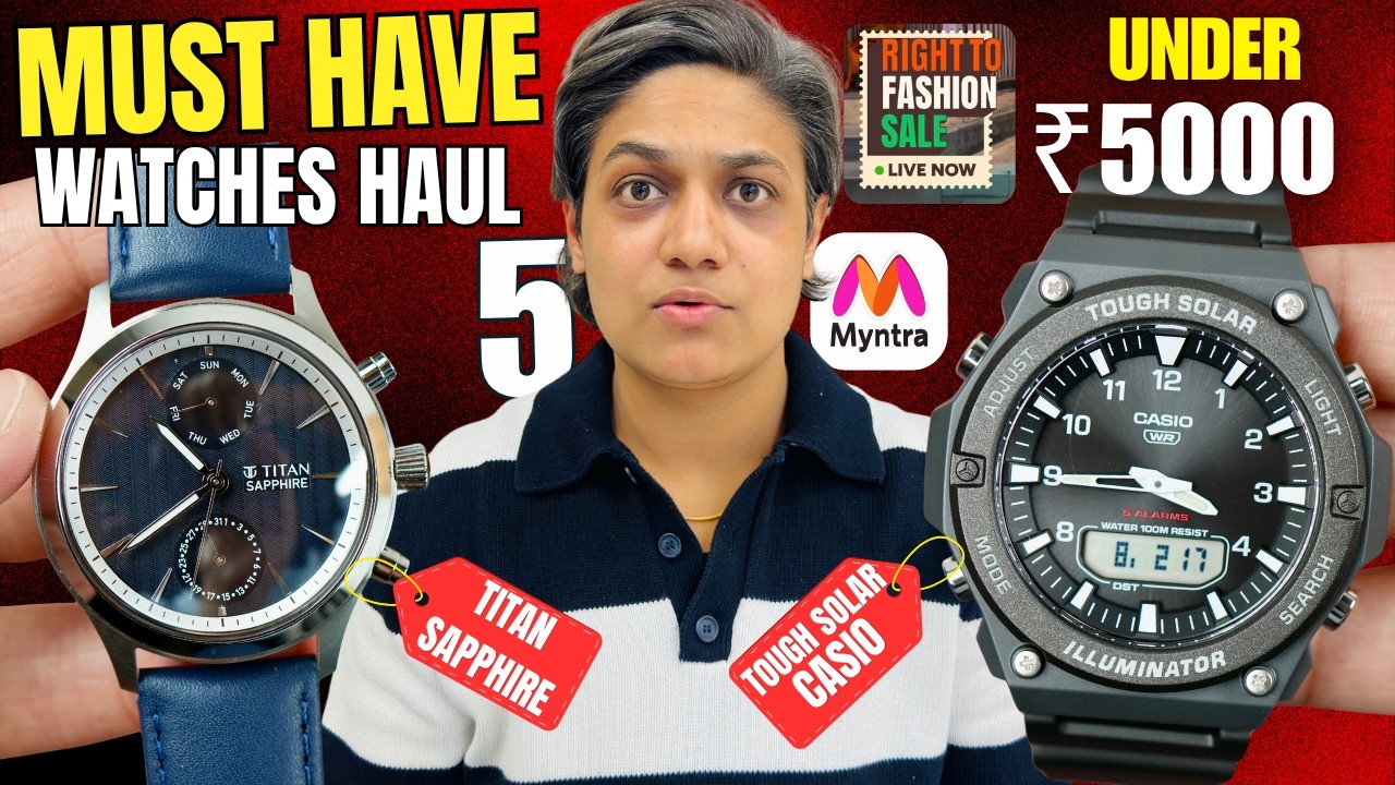 5 BEST Watches Under ₹5000 in Myntra & Flipkart Sale! ⚡ Up To 70% OFF!(Titan, Casio, Timex & More)⌚🔥