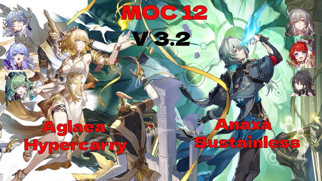 E0S1 Aglaea Hypercarry & E0S1 Anaxa Sustainless - MOC 12 - 3 Stars - Honkai: Star Rail