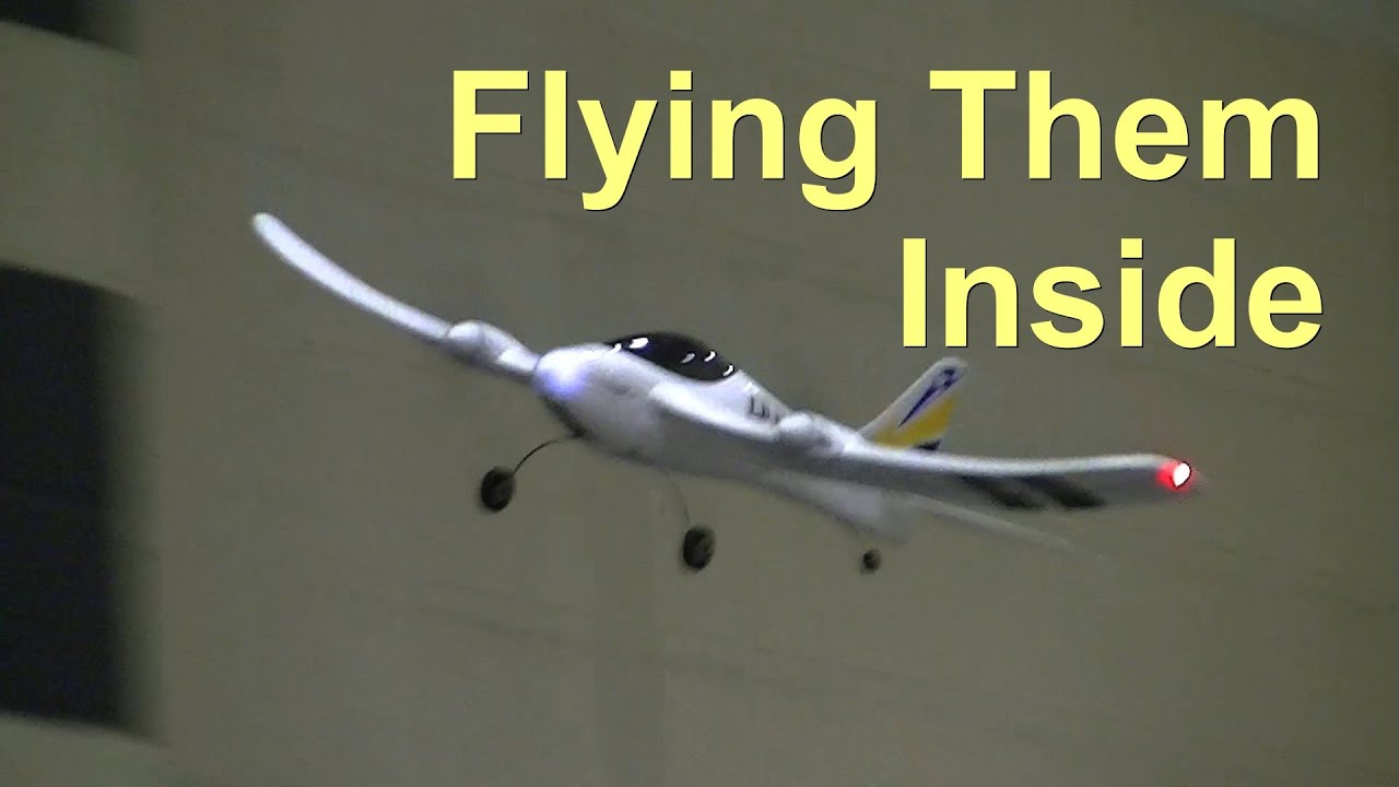 Eflite UMX SpaceWalker and HobbyZone Duet Indoor Flights w/ LEDs