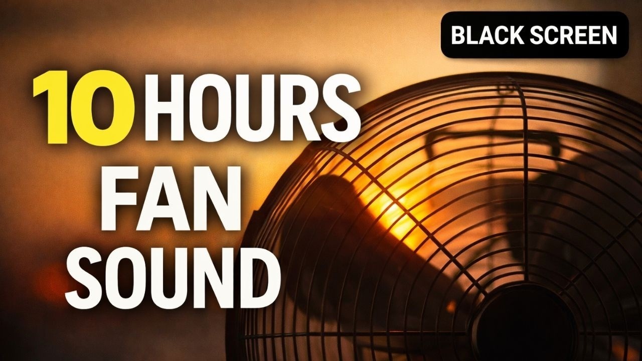 10 Hours Fan Sound for Sleeping 🌙 (Black Screen White Noise)