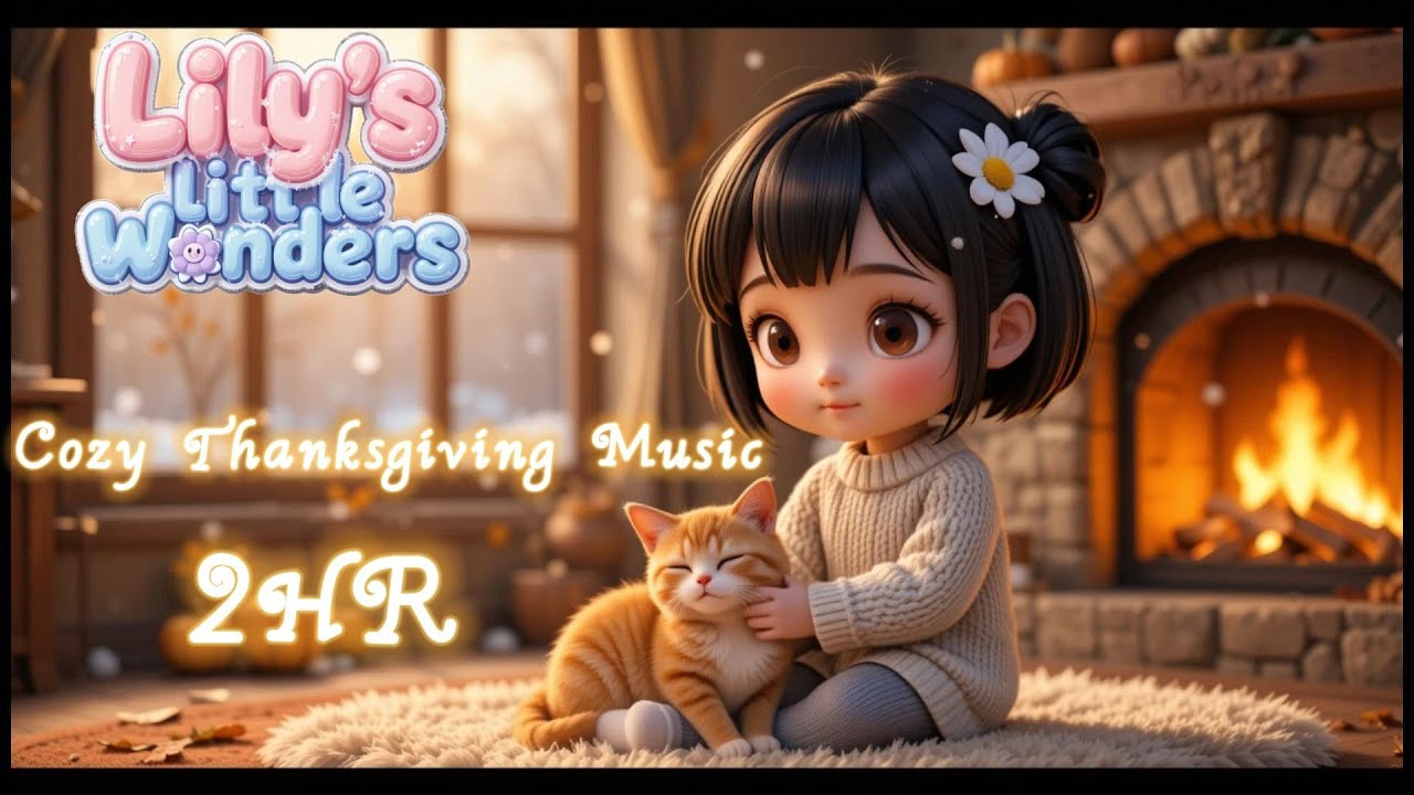 Lily's Little Wonders: 2HR Warm Thanksgiving Music 🍂 Cozy Fireside Time (Relax, Read, Work)