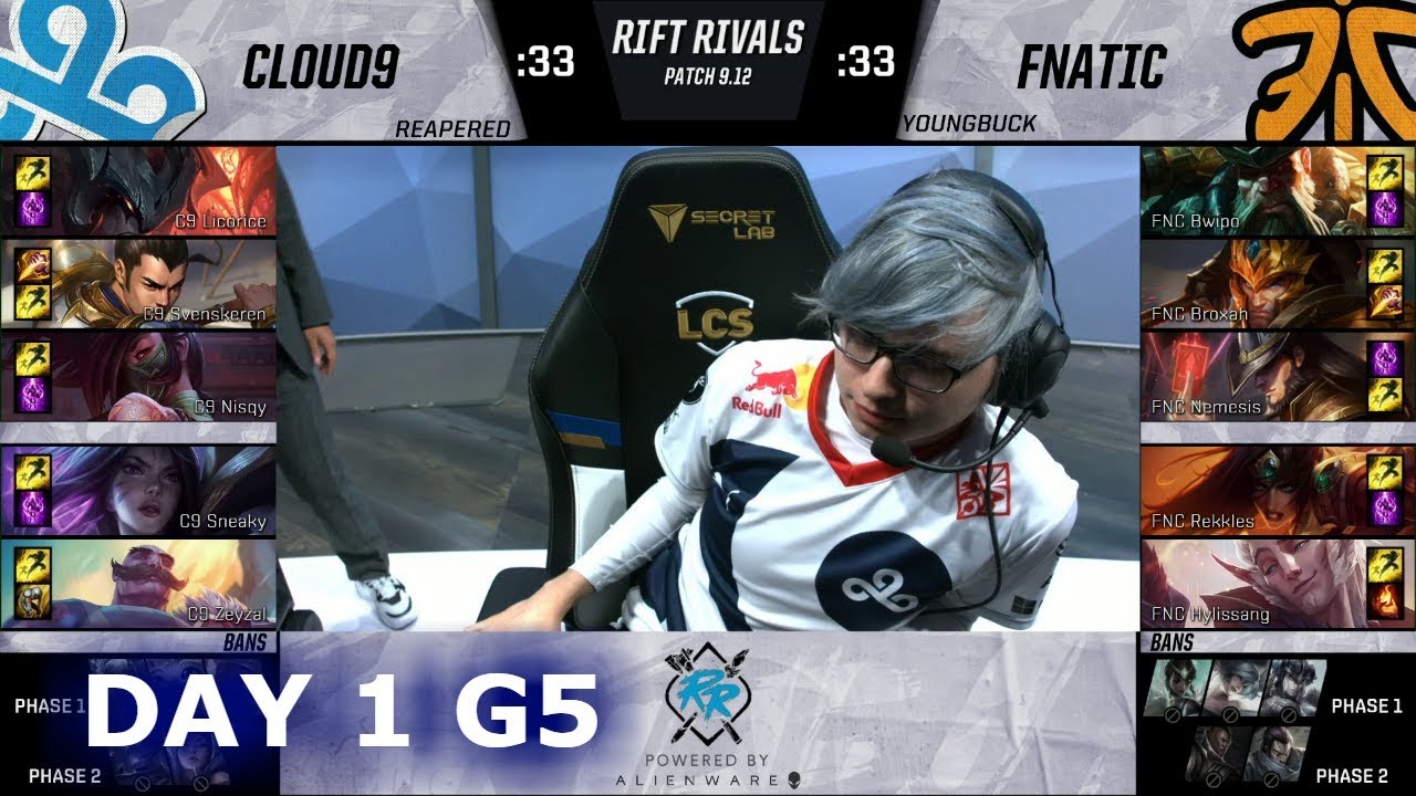Cloud 9 vs Fnatic | Day 1 NA vs EU Rift Rivals 2019 LoL | C9 vs FNC