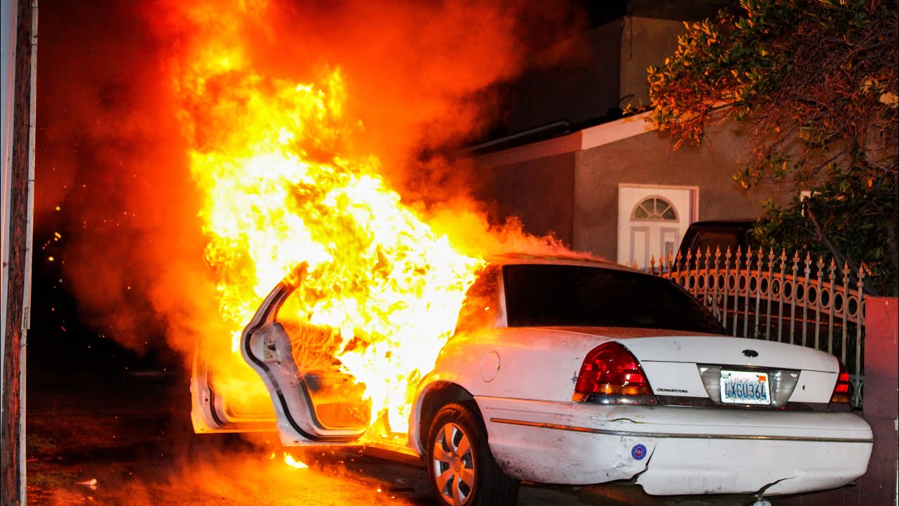 Stolen Crown Vic Fire: South LA