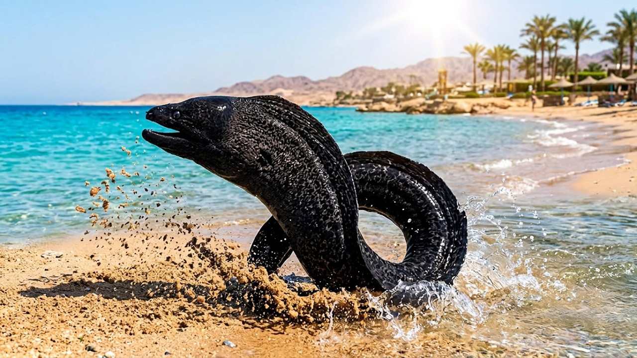 Vera Club Queen Sharm* thriller*moray eel on the beach