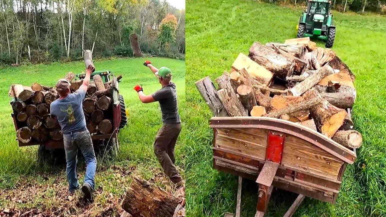Перевозим домой огромные партии дров!