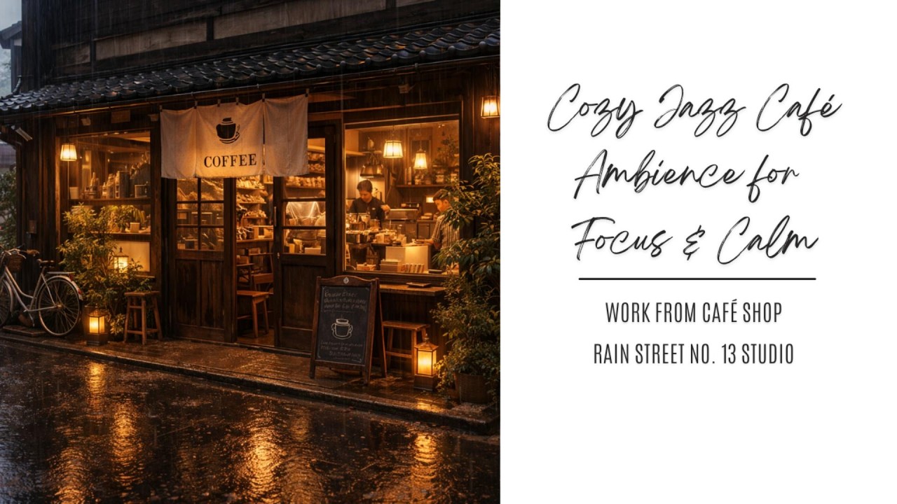Rainy Street in Tokyo ☔ | Cozy Jazz Café Ambience for Focus & Calm