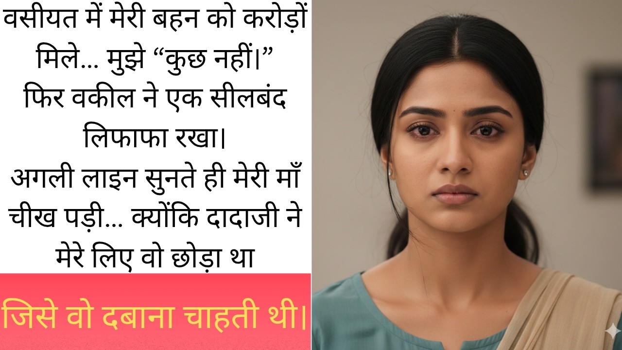 वसीयत में बहन को करोड़ों… मुझे “कुछ नहीं” — फिर एक सीलबंद लिफाफे ने सब पलट दिया