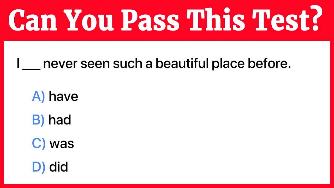 English Grammar Test Questions | Multiple Choice Quiz with Answers | Part 36