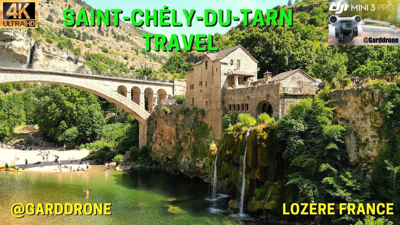 Saint-Ch&eacute;ly-du-Tarn en 4K &ndash; Vol magique sous le pont & balade d&eacute;couverte au village Loz&egrave;re France