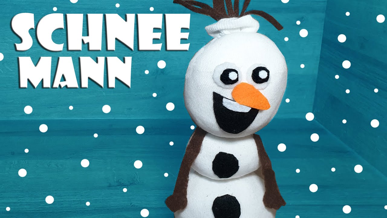 ⛄️ Schneemann Plüschtier aus Socke selber basteln [Olaf Eiskönigin 2] - sock snowman frozen DIY [4K]