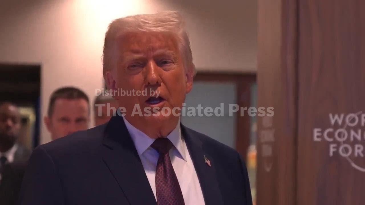 Leaders and dignitaries in the halls of World economic Forum, Zelenskyy arrives for talks