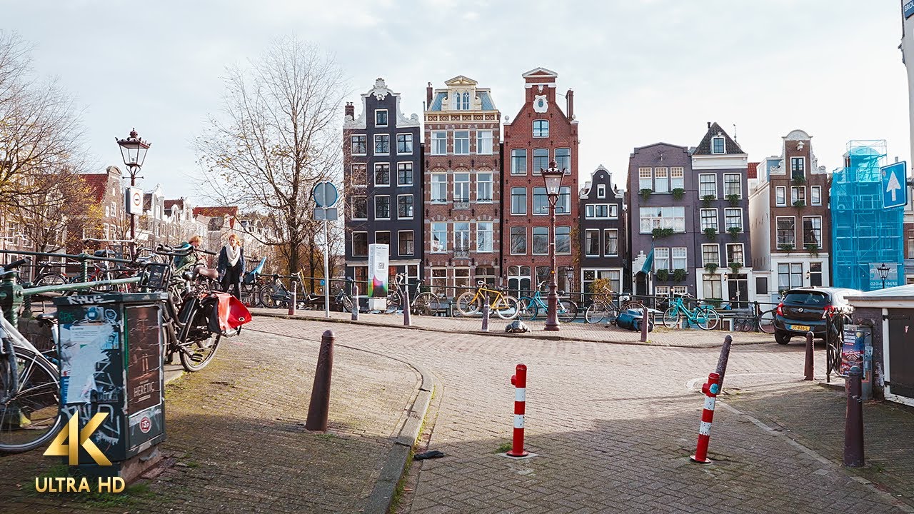 Relaxing Sunday Morning Walking Tour in Amsterdam • 4K ASMR