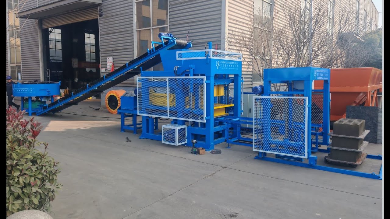 Test QTJ4-15 fully automatic hollow block makig machine for our Philippine customer before shipping