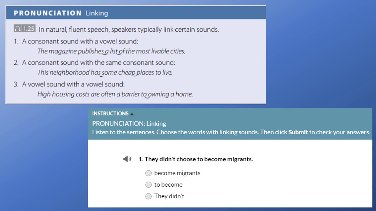 Pronunciation Linking Unit 3