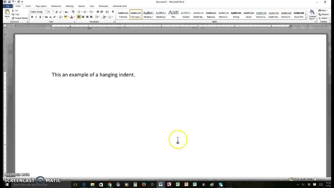 Hanging Indent