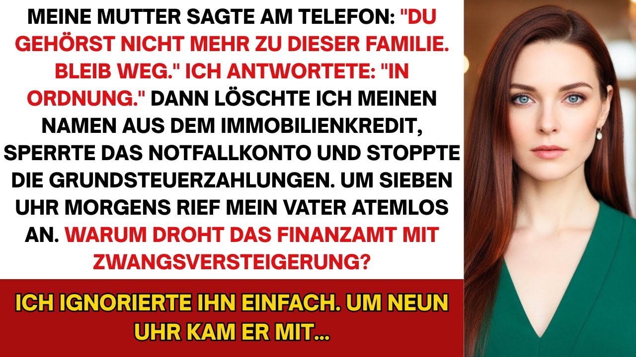 Meine Mutter sagte am Telefon: ‚Du gehörst nicht mehr zur Familie. Bleib weg.‘ Ich antwortete: ‚Ok.‘