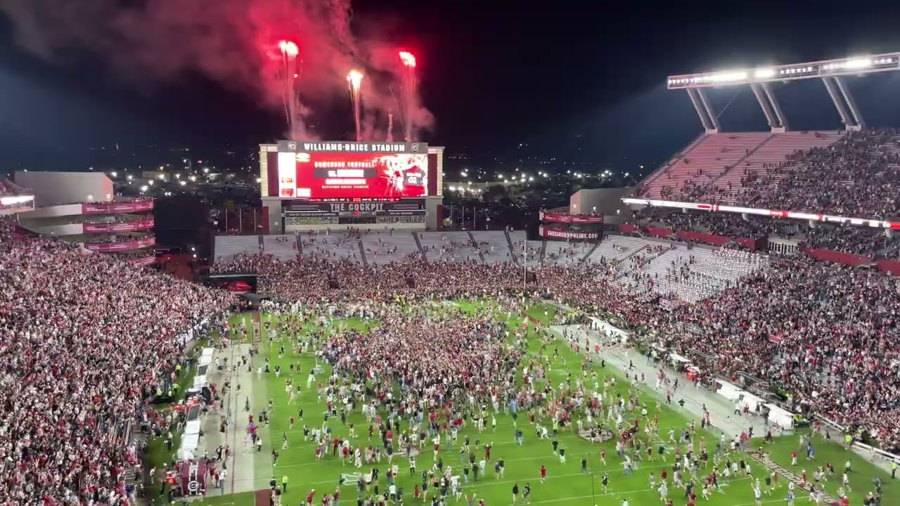 University of South Carolina fined $250,000!!! Gamecocks fans Storm the Field!