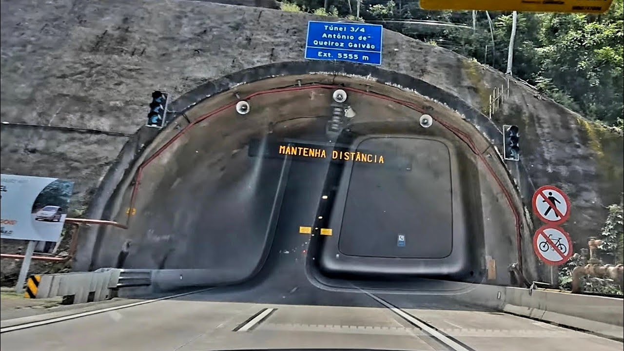 Driving in Road Maior Túnel do Brasil Subida Tamoyos #brazil #highway #rodoviasbrasileiras #tunnels