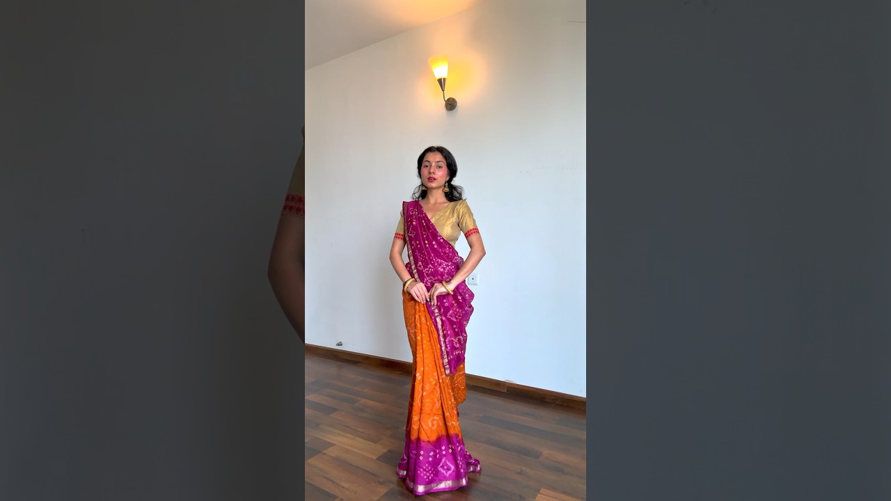 Gujarati style saree styling tutorial #indiansareefashion #sareedraping #handloom