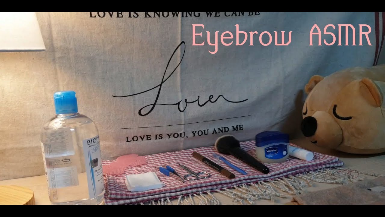 눈썹 다듬기 eyebrow ASMR ｜eyelash brushes, 눈썹칼로 쓱쓱, 족집게 소리