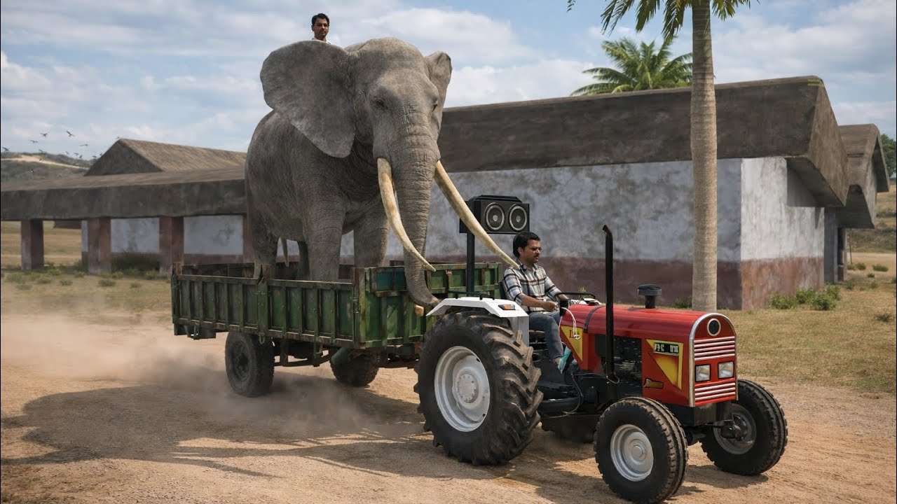 Tractor Ne load kiya hathi 🚜 | Vishal hathi ko tractor Gaya lekar 🐘 | tractor ofroading games 
