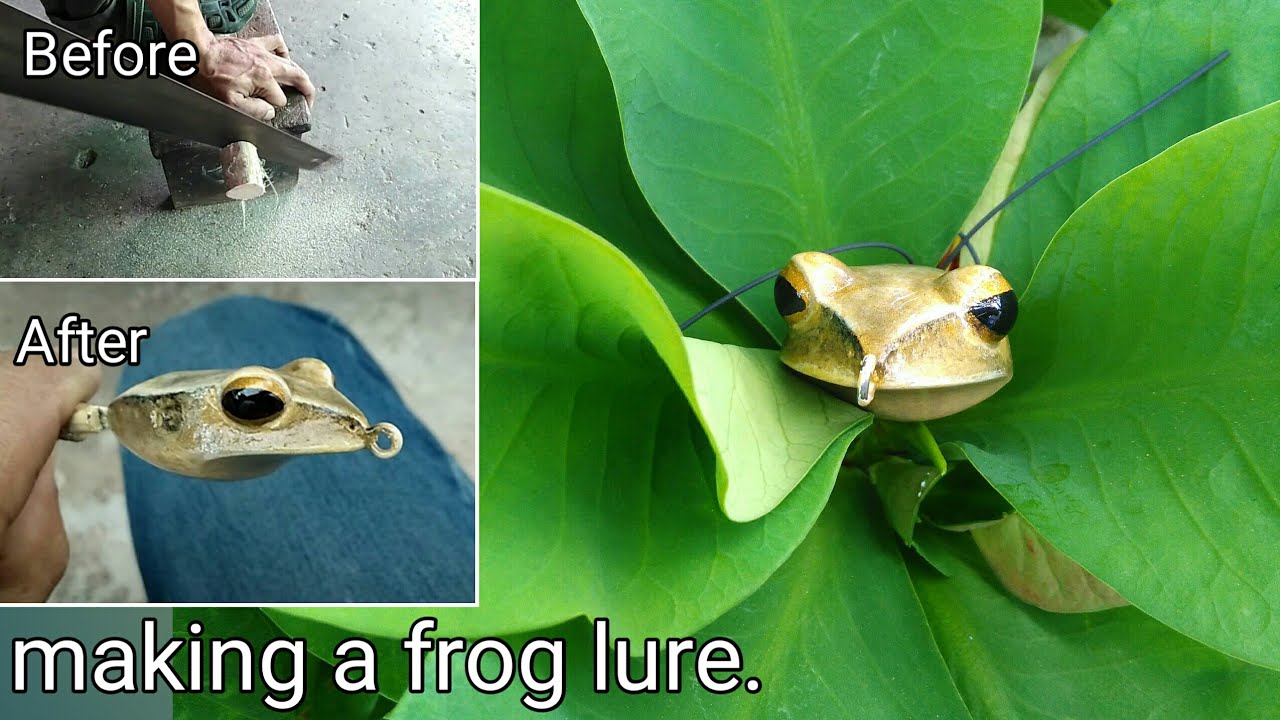 Making a frog lure.ทำเหยื่อปลอม ตอน เหลาเขียดตะปาด