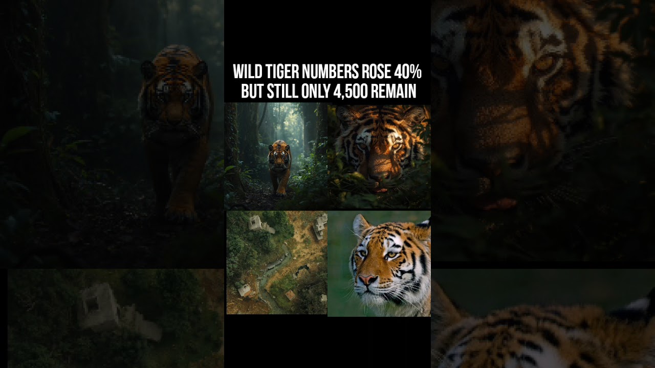 Wild tigers made a comeback but only 4,500 remain 🐅💔 #TigerConservation #EndangeredSpecies #Wildlife