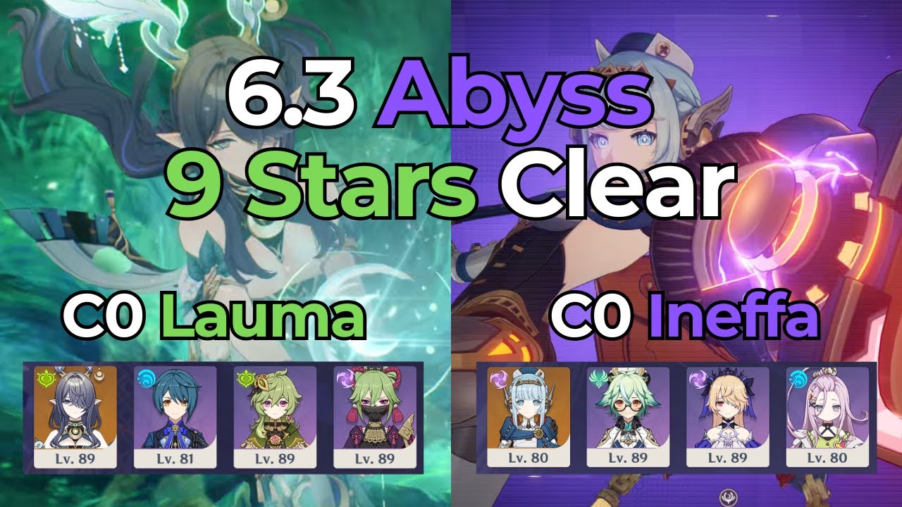 2 Cost Abyss 9 Stars Clear! Lauma Hyperbloom & C0 Ineffa Taser