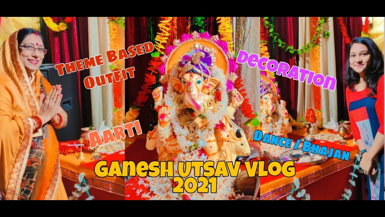 VLOG - Ganesh Utsav 2021 | Theme Based Outfits | Decoration Ideas | Celebration |Shreya Shrivastava