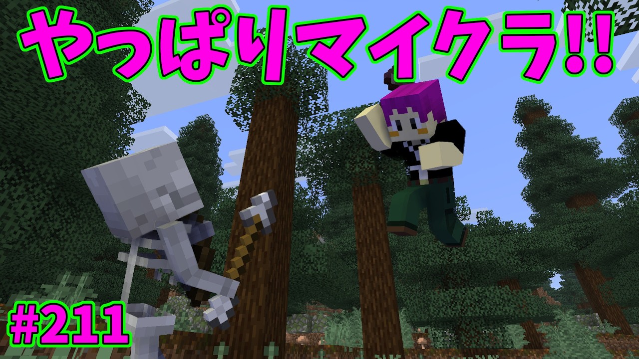 【マインクラフト】今回作っていくのはなんとルート進行型のサバイバル場!!　とは言ってもまずは場所の整地だよね～ｗ【やっぱりマイクラ!! #211】