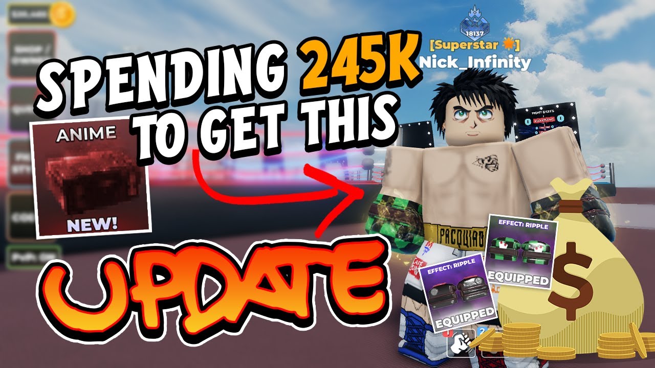 I SPENT MY 245K CASH ON ANIME CRATES | UNTITLED BOXING GAME UPDATE