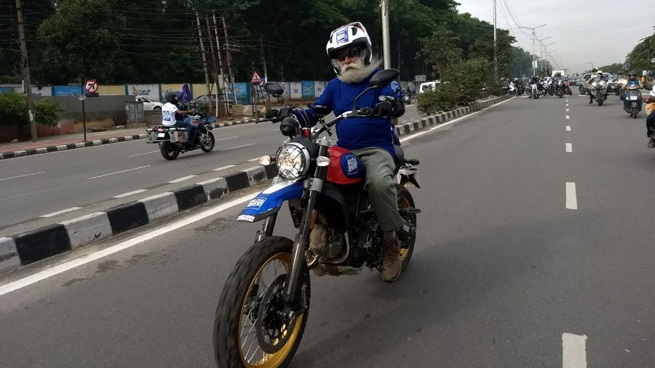 Sadhguru on a Motorcycle during Rally for Rivers