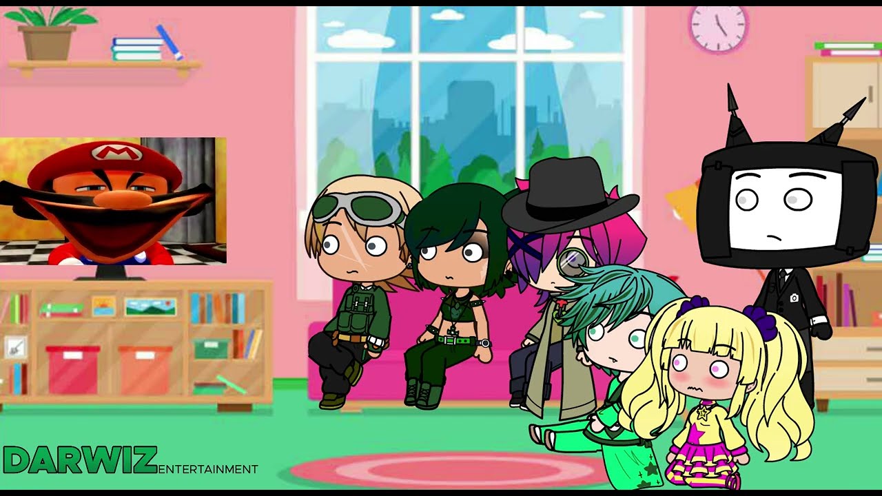 Jarvis and The Company React To Mario Downloads Internet Viruses (Gacha Club)